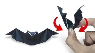 Origami Halloween - How to make a paper Flapping Bat