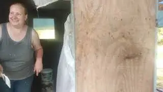 Рабочие будни. Покраска бытовки, стенка из горбыля.
