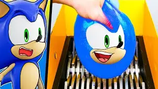 Spin Dash Sonic Slime Ball Vs GIANT Shredder!!