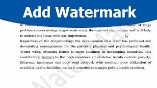 How to add or Insert Watermark in Microsoft Word 2017