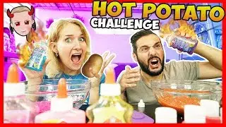 HOT POTATO SLIME CHALLENGE! Wer lässt die HEIßEN SCHLEIMZUTATEN in die Schüssel fallen?Nina vs. Kaan