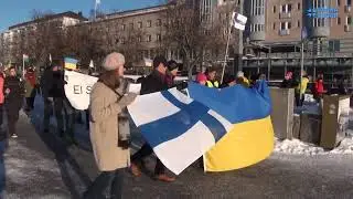 The rally against the war in Ukraine. 26.2.22 Savonlinna Finland