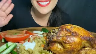Mukbang stuffed chicken اكل دجاجة محشية