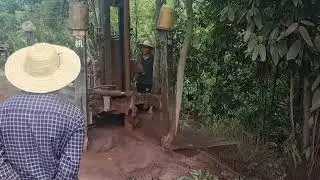 Drilling a well in a mountainous area