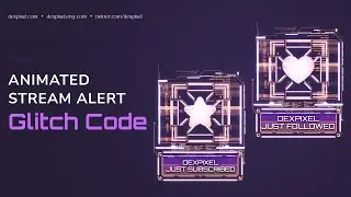 Orange Purple Glitch Code – Animated Alerts | Cyberpunk StreamElements Streamlabs Alerts for Twitch