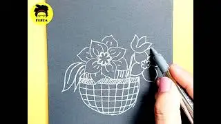 How To Draw Easy Flower Vase For Beginner | How To Draw Flowers | Drawing Tutorial | Art | Draw | Lv