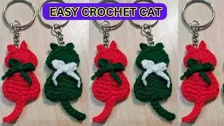 DIY Crochet Cat Keychain | Cute & Easy Gift Idea #crochet #trending #knitting #diy