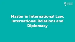 Master in International Law, Relations and Diplomacy