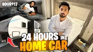 Living in a MotorHome for 24 Hours Challenge! | HomeCar Cooking, Sleep & Fun | RV VAN