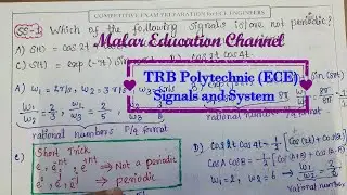 TRB Polytechnic Lecturer|ECE|Signals and System