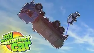 FLYING BY TRAIN & WRECKING BALL CAR! - My Summer Car #22 - My Summer Car Gameplay & Update