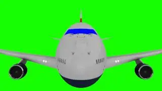boeing 747 flying  in green screen free stock footage