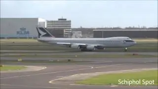 Cathay Pacific cargo B747-8F Takeoff Amsterdam Airport Schiphol Spot)