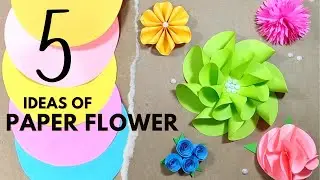 Best 5 Simple and Beautiful Paper Flower | Diy Flowers | Paper Craft | Paper Flower Making