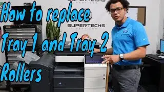How to change Tray 1 and Tray 2 rollers on Konica Bizhub 754e/654e/C754e/C654e