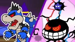 Paper Mario & Luigi with Bowser vs Dark Bowser and Fawful