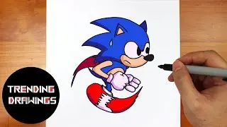 How To Draw FNF MOD Character - Confront Yourself Sonic Easy Step by Step