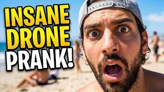 Beach Goers React to Insane Drone Prank