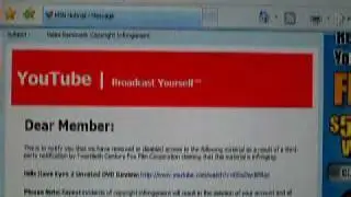 Copyright Message from Youtube