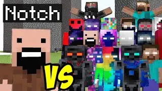 Notch vs 30 STRONGEST Creepypasta mobs all parts