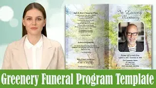 Funeral Program Template - "Greenery" Design