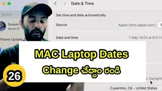 #macbook Mac Tutorial For Beginners In Telugu || How to change date in Mac Laptop ? || Chapter 26