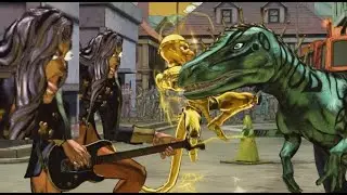 All Special Attacks VS The Dinosaur- Jojo's Bizarre Adventure All star Battle R