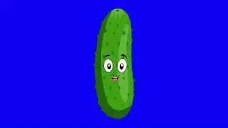 Talking cucumber blue screen video 