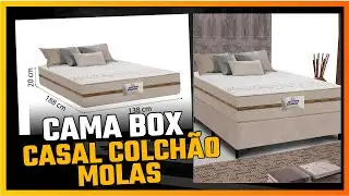 CAMA BOX CASAL COLCHÃO MOLAS FLORA BEGE 138X188X60CM