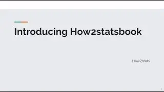 Introducing How2statsbook
