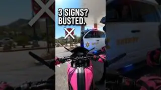 Biker Caught By Sheriff After Running 3 Stop Signs In A Row!
