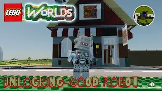 Lego-worlds New!  Brick build Toy shop and unlocking- good robot