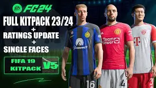 FIFA 19 - FULL KITPACK SS 23/24  (New Fonts & Bagdes) | RATING UPDATE | SINGLE FACES