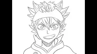 How to draw Asra from the word ASTA - Black Clover Drawing ( Asta drawing)