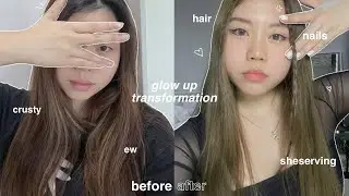 glow up transformation 2023 🧖🏻‍♀️✨ hair, nails, cook, gym, makeup