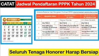 CATAT Jadwal Pendaftaran PPPK Tahun 2024 ~ Seluruh Tenaga Honorer Harap Bersiap Daftar PPPK 2024