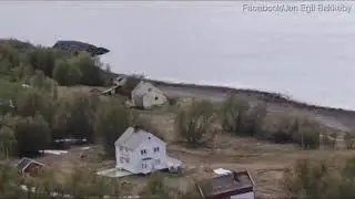 Massive landslide in Norway live video l Norway landslide