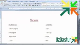 Oshxonada ishlaydigan shvedcha so'zlar