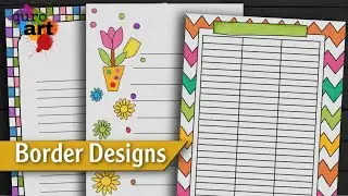 Cute | Border designs on paper | Front Page Design for School Project | Project Work Designs