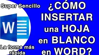Como INSERTAR una HOJA en BLANCO en WORD