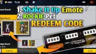 Free Fire Shake It Up Emote And Rockie Pet Redeem Code || Free Fire League Grand Final Redeem Code