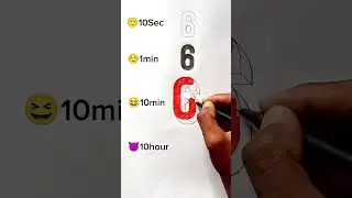 6 number 3d drawing art #shorts #art #drawing #drawingtutorial #3d #aaarts2023 #youtubeshort