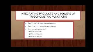 | Products and Powers of Trigonometric Functions |