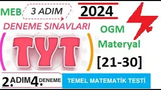 3 Adım Deneme Sınavları | TYT | 2. Adım 4. Deneme | Matematik | Temel Matematik Testi | MEB | 2024