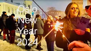 New Year's 2024: Oslo in BIG SNOW on New Year´s Eve 🇳🇴 4K Norway #osloelsa67