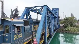 Zug Island Train Crossing the Bascule Bridge | Detroit, Michigan [4K]