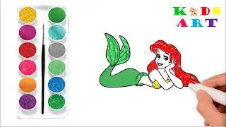 Coloring Ariel by Giltter | Painting and drawing for kids | Kids Art