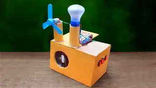 1 Science project item made with cardboard DC motor cooling fan Light Bulb
