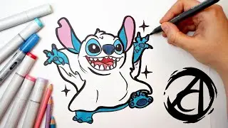 COMO DESENHAR O STITCH 👻 de Halloween com a Dai Oliveira