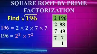 WHOLE NUMBERS: Square root by prime factorization, H.C.F, L.C.M
